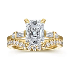 Discount Gabriel & Co. Cody - 14K Yellow Gold Radiant Cut Five Stone Diamond Engagement Ring