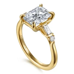 Discount Gabriel & Co. Cody - 14K Yellow Gold Radiant Cut Five Stone Diamond Engagement Ring