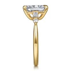Discount Gabriel & Co. Cody - 14K Yellow Gold Radiant Cut Five Stone Diamond Engagement Ring