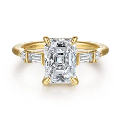 Discount Gabriel & Co. Cody - 14K Yellow Gold Radiant Cut Five Stone Diamond Engagement Ring
