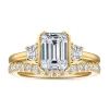 Online Gabriel & Co. Colleen - 14K Yellow Gold Half Bezel Emerald Cut Three Stone Diamond Engagement Ring