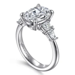 Clearance Gabriel & Co. Commit - 14K White Gold Oval Diamond Engagement Ring