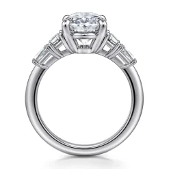 Clearance Gabriel & Co. Commit - 14K White Gold Oval Diamond Engagement Ring