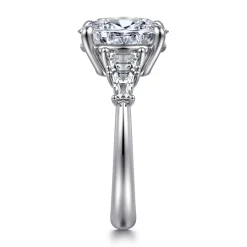 Clearance Gabriel & Co. Commit - 14K White Gold Oval Diamond Engagement Ring