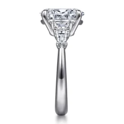 Sale Gabriel & Co. Commit - 14K White Gold Oval Five Stone Diamond Engagement Ring