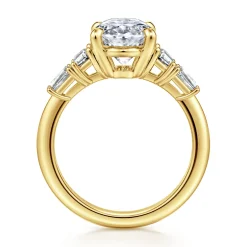 Hot Gabriel & Co. Commit - 14K Yellow Gold Oval Diamond Engagement Ring
