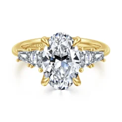 Hot Gabriel & Co. Commit - 14K Yellow Gold Oval Diamond Engagement Ring