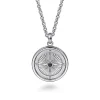 Online Gabriel & Co. Compass Pendant 925 Sterling Silver Black Spinel