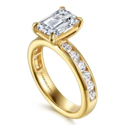 Sale Gabriel & Co. Coralie - 14K Yellow Gold Emerald Cut Diamond Engagement Ring