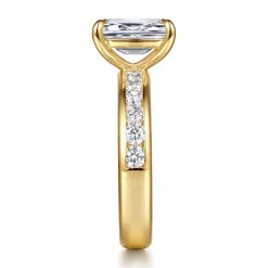 Sale Gabriel & Co. Coralie - 14K Yellow Gold Emerald Cut Diamond Engagement Ring