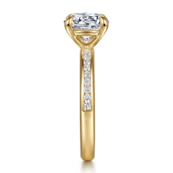New Gabriel & Co. Coralie - 14K Yellow Gold Round Diamond Engagement Ring