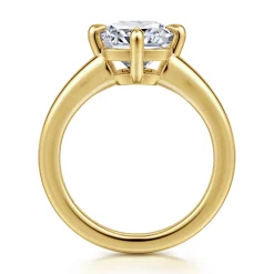Best Gabriel & Co. Coralynn - 14K Yellow Gold Cushion Cut Solitaire Diamond Engagement Ring