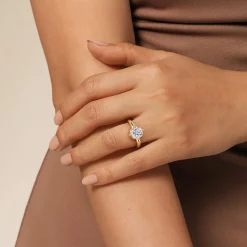 Best Gabriel & Co. Coralynn - 14K Yellow Gold Cushion Cut Solitaire Diamond Engagement Ring