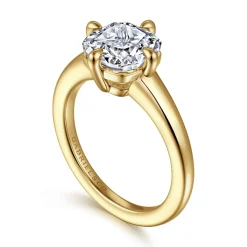 Best Gabriel & Co. Coralynn - 14K Yellow Gold Cushion Cut Solitaire Diamond Engagement Ring