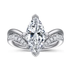 Clearance Gabriel & Co. Cosmic - 14K White Gold Marquise Shape Diamond Engagement Ring