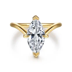 New Gabriel & Co. Cosmic - 14K Yellow Gold Marquise Shape Diamond Engagement Ring