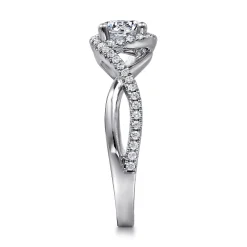 Discount Gabriel & Co. Courtney - 14K White Gold Round Halo Diamond Engagement Ring