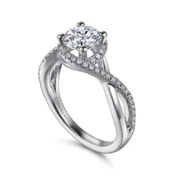 Outlet Gabriel & Co. Courtney - 14K White Gold Round Halo Diamond Engagement Ring