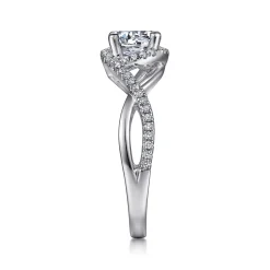 Outlet Gabriel & Co. Courtney - 14K White Gold Round Halo Diamond Engagement Ring
