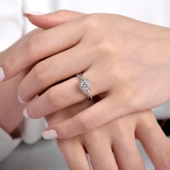 Gabriel & Co. Courtney - 14K White Gold Round Twisted Diamond Engagement Ring