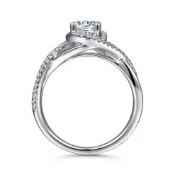 Gabriel & Co. Courtney - 14K White Gold Round Twisted Diamond Engagement Ring