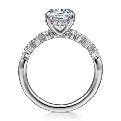 Clearance Gabriel & Co. Cove - 14K White Gold Round Diamond Engagement Ring