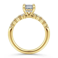 Discount Gabriel & Co. Cove - 14K Yellow Gold Emerald Cut Diamond Engagement Ring