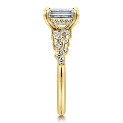 Discount Gabriel & Co. Cove - 14K Yellow Gold Emerald Cut Diamond Engagement Ring