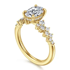 Gabriel & Co. Cove - 14K Yellow Gold Oval Diamond Engagement Ring