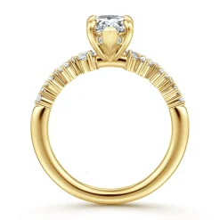 Discount Gabriel & Co. Cove - 14K Yellow Gold Pear Shape Diamond Engagement Ring