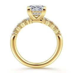 Hot Gabriel & Co. Cove - 14K Yellow Gold Princess Cut Diamond Engagement Ring