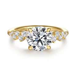 Gabriel & Co. Cove - 14K Yellow Gold Round Diamond Engagement Ring