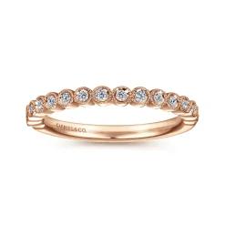 Outlet Gabriel & Co. Crete - 14K Rose Gold Bezel Set Diamond Anniversary Band - 0.15 ct