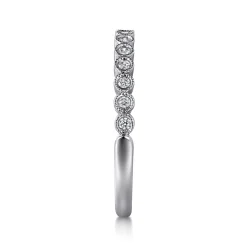 Gabriel & Co. Crete - 14K White Gold Round Bezel Set Diamond Anniversary Band - 0.15 ct