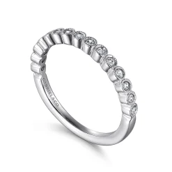 Gabriel & Co. Crete - 14K White Gold Round Bezel Set Diamond Anniversary Band - 0.15 ct