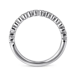 Gabriel & Co. Crete - 14K White Gold Round Bezel Set Diamond Anniversary Band - 0.15 ct