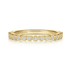 Discount Gabriel & Co. Crete - 14K Yellow Gold Bezel Set Diamond Anniversary Band - 0.15 ct