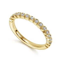 Discount Gabriel & Co. Crete - 14K Yellow Gold Bezel Set Diamond Anniversary Band - 0.15 ct