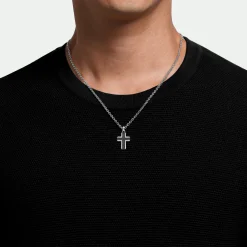Hot Gabriel & Co. Cross 925 Sterling Silver Black Spinel