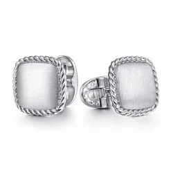 New Gabriel & Co. Cufflinks Twisted Rope Trim 925 Sterling Silver