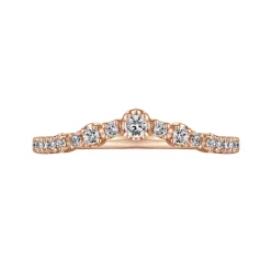 Sale Gabriel & Co. Curved-14K Rose Gold Diamond Anniversary Band - 0.17 ct