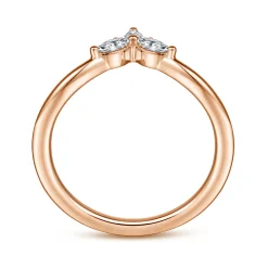 Gabriel & Co. Curved 14K Rose Gold Marquise and Round Diamond Anniversary Band - 0.23 ct