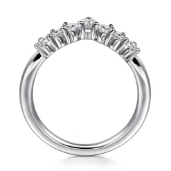 Outlet Gabriel & Co. Curved-14K White Gold Diamond Anniversary Band - 0.5 ct