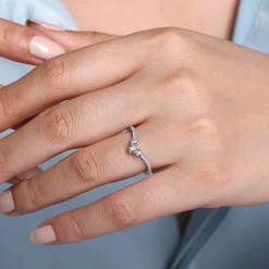 Sale Gabriel & Co. Curved-14K White Gold Diamond Anniversary Band - 0.25 ct
