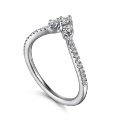 Sale Gabriel & Co. Curved-14K White Gold Diamond Anniversary Band - 0.25 ct