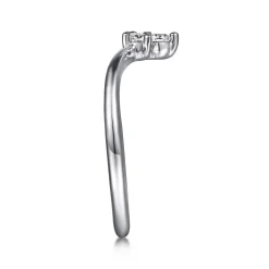 Outlet Gabriel & Co. Curved 14K White Gold Diamond Anniversary Band - 0.15 ct