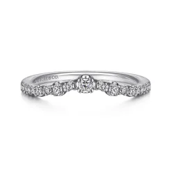 New Gabriel & Co. Curved-14K White Gold Diamond Anniversary Band - 0.17 ct