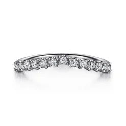 Outlet Gabriel & Co. Curved-14K White Gold Diamond Anniversary Band - 0.22 ct