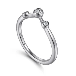 New Gabriel & Co. Curved-14K White Gold Diamond Anniversary Band - 0.1 ct