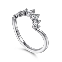 Best Gabriel & Co. Curved-14K White Gold Diamond Anniversary Band - 0.2 ct